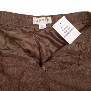 NEW $198 Orvis Donegal Tweed Pants! Rust Brown Colorful Specks  Pleated USA Made